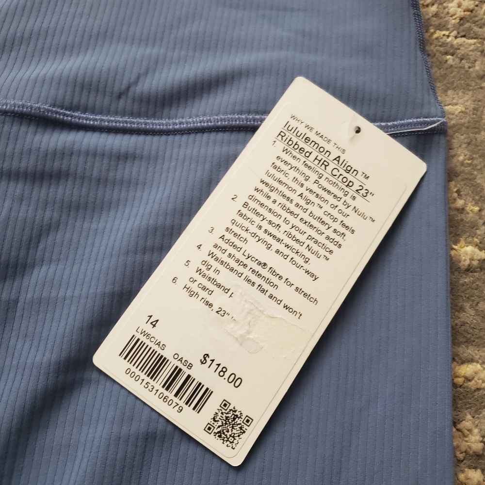New Lululemon Ribbed Aligns - Picture 2 of 2